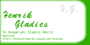 henrik gladics business card